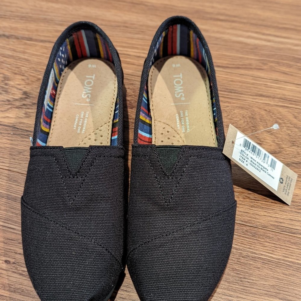 Tom's Women's Alpargata Black on Black Canvas
